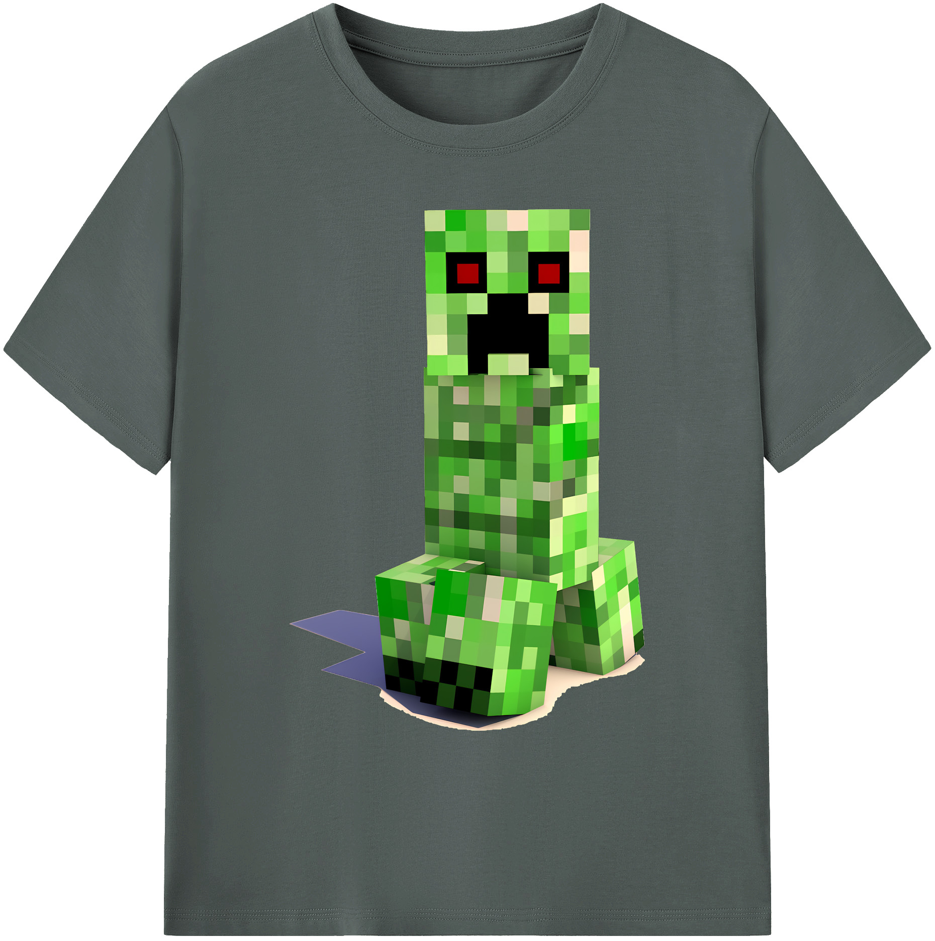 （画像用） マインクラフト ブロックの世界 Minecraft MC Block world 綿100％ メンズ半袖Tシャツ｜肌触りやわらか＆通気性